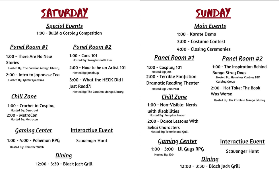 AceCon Schedule